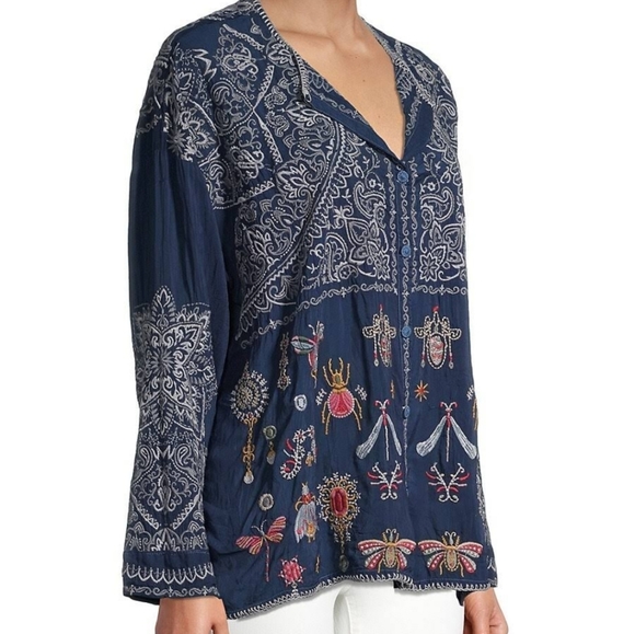 Johnny Was  Renemutet Embroidered Blouse Medium - Picture 5 of 16